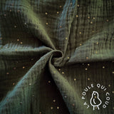 Double Gaze à Pois Dorés / Fougère