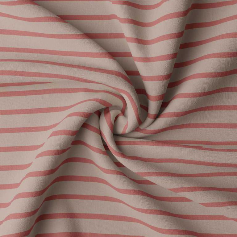 Coupon 90 cm - Jersey / Rayures Breton Galet-Paprika