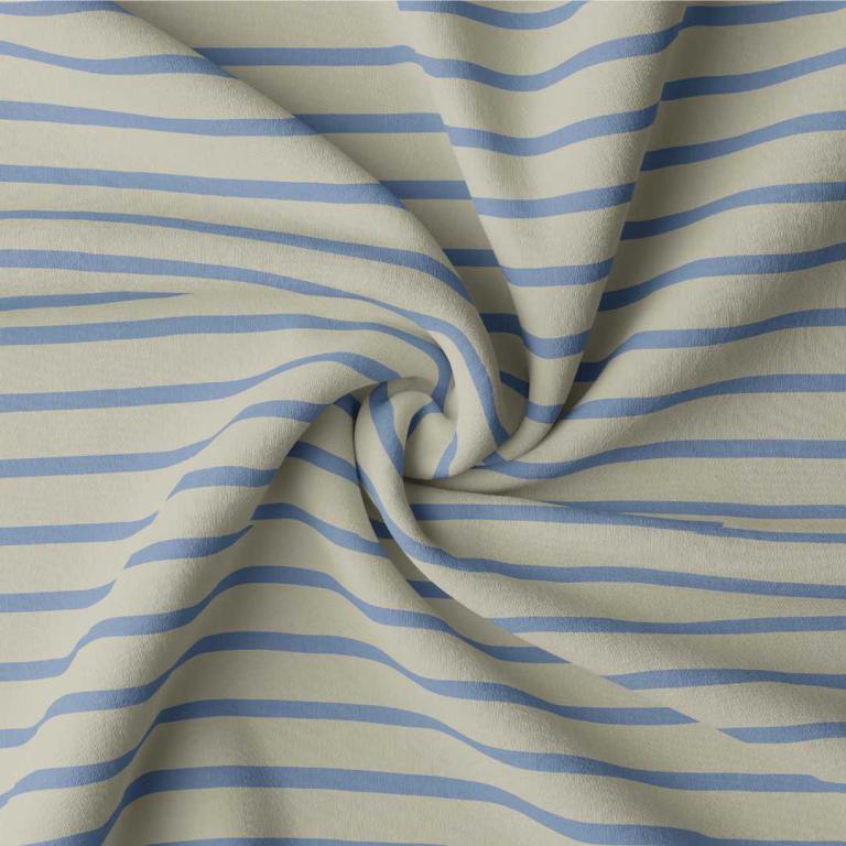 Coupon 1.5 m - Jersey / Rayures Breton Lin-Baltique
