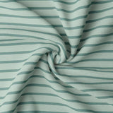 Coupon 2 Mètres - Jersey / Rayures Breton Vert De Gris-Eucalyptus