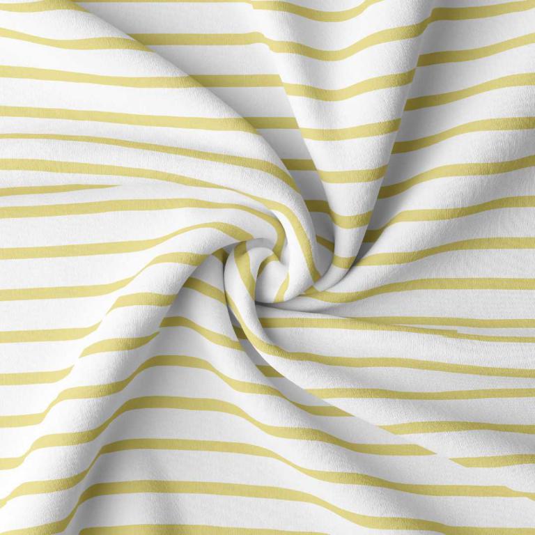 Coupon 90 cm - Jersey / Rayures Breton Blanc-Vanille