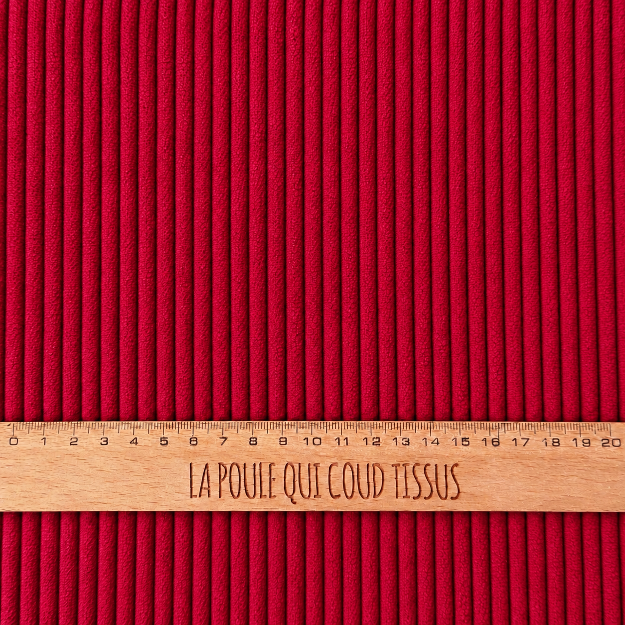 Coupon 1 Mètre - Velours Côtelé Huggy / Tomate