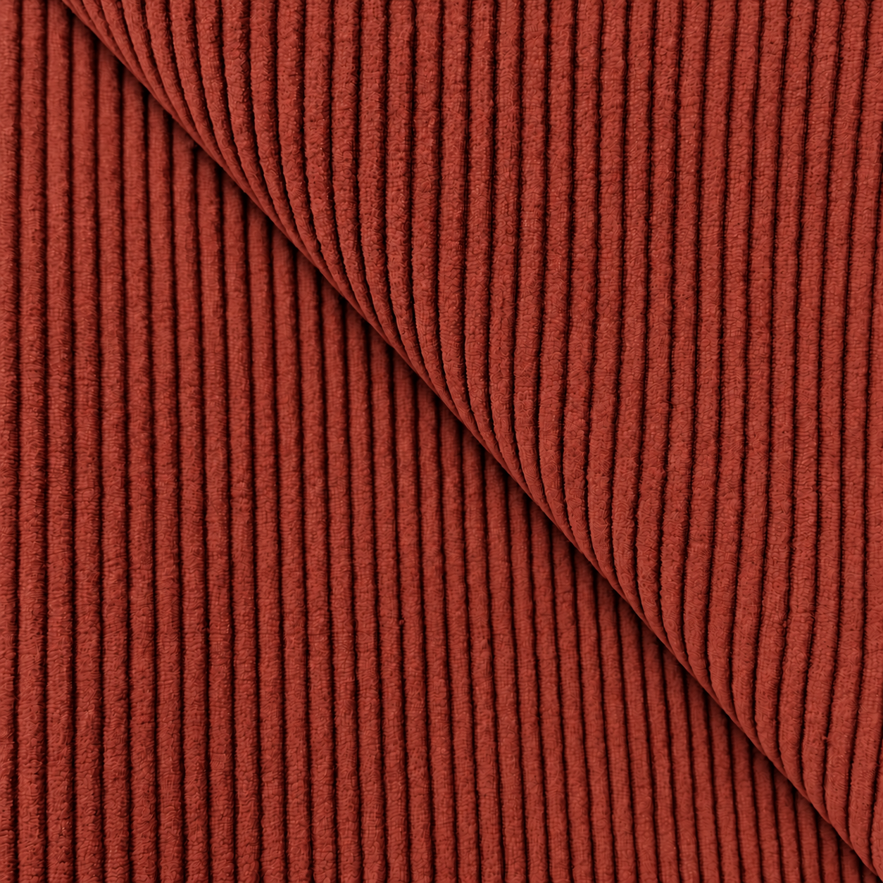 Coupon 1.1 m - Velours Côtelé Huggy / Terracotta