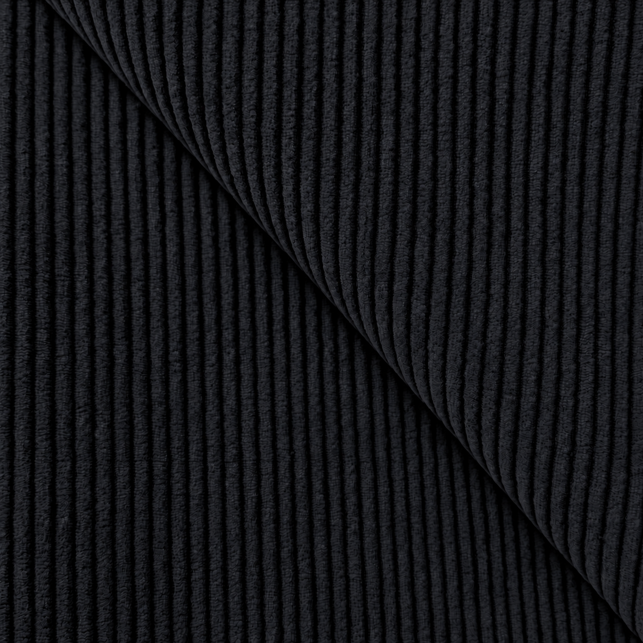 Coupon 90 cm - Velours Côtelé Huggy / Noir