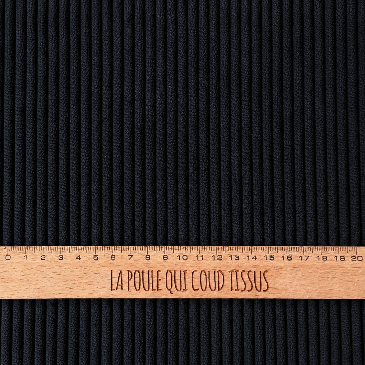 Coupon 90 cm - Velours Côtelé Huggy / Noir