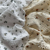 Coupon 70 cm - Double Gaze / Nelsi Ecru- Fauve