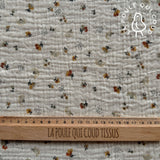 Coupon 70 cm - Double Gaze / Nelsi Ecru- Fauve