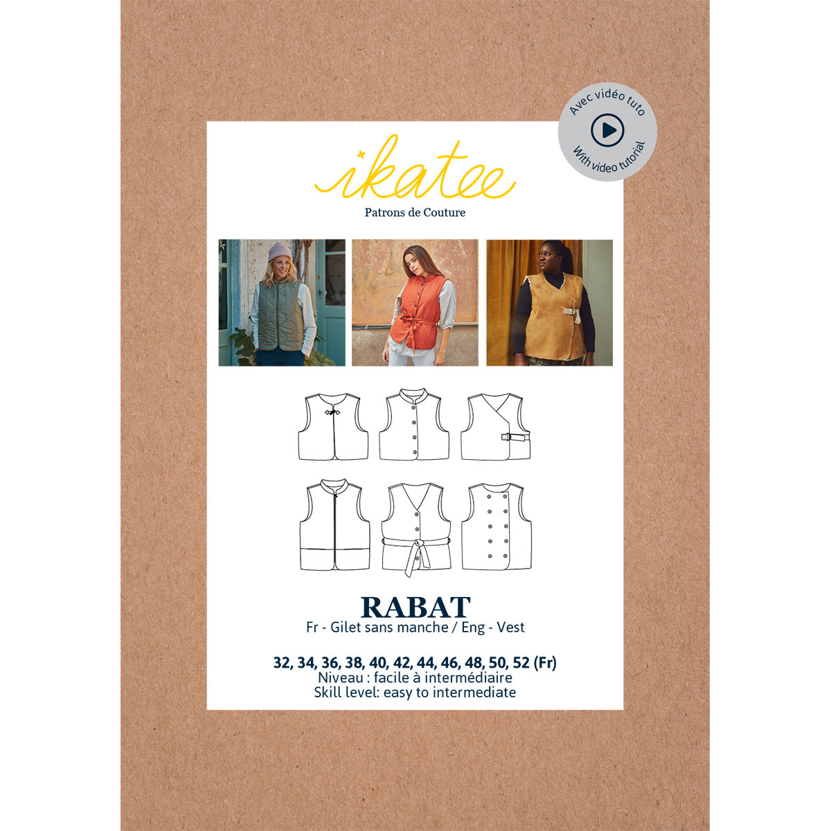 Patron de Couture - Ikatee / Gilet Sans Manche Femme RABAT