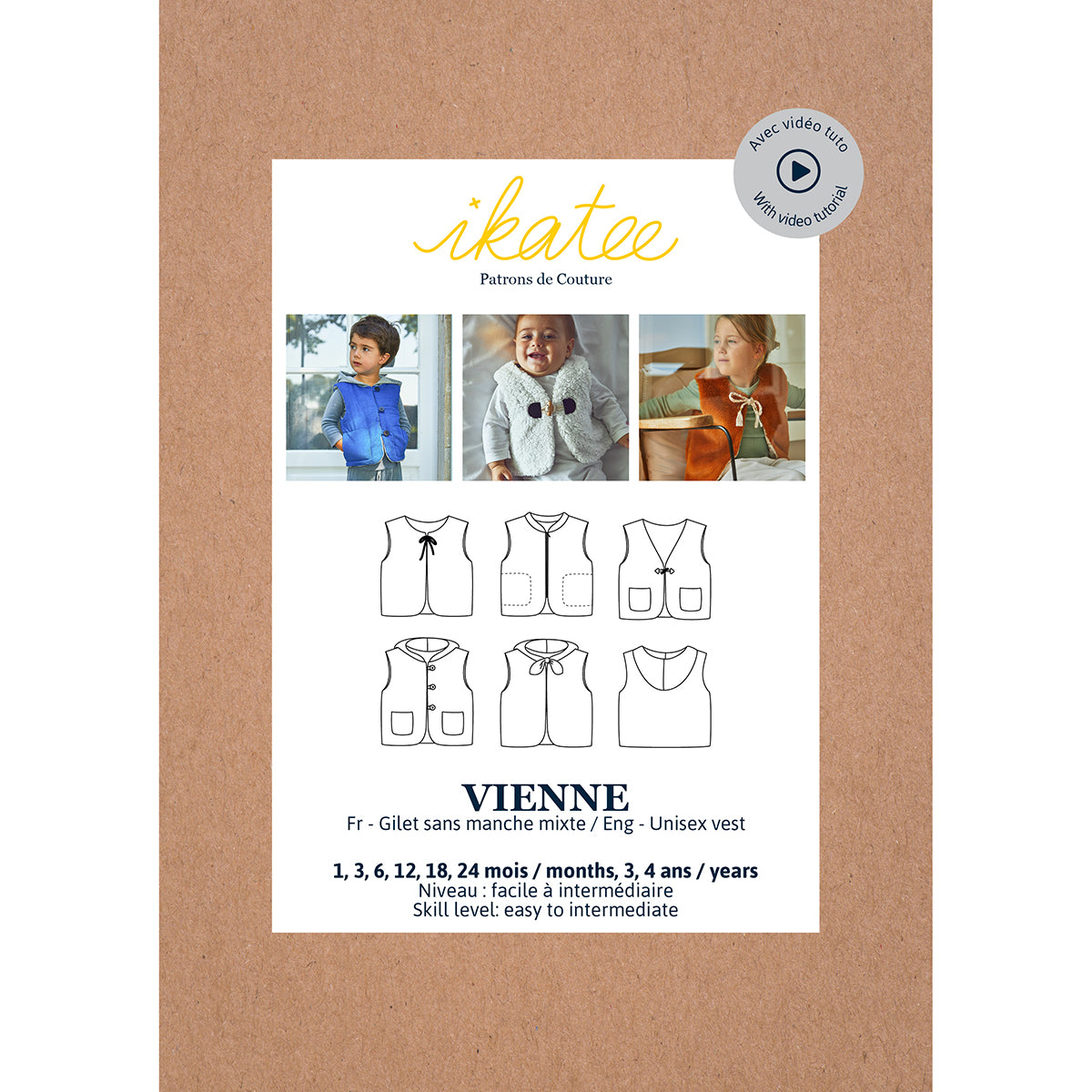 Patron de Couture - Ikatee / Gilet sans manches Bébé VIENNE