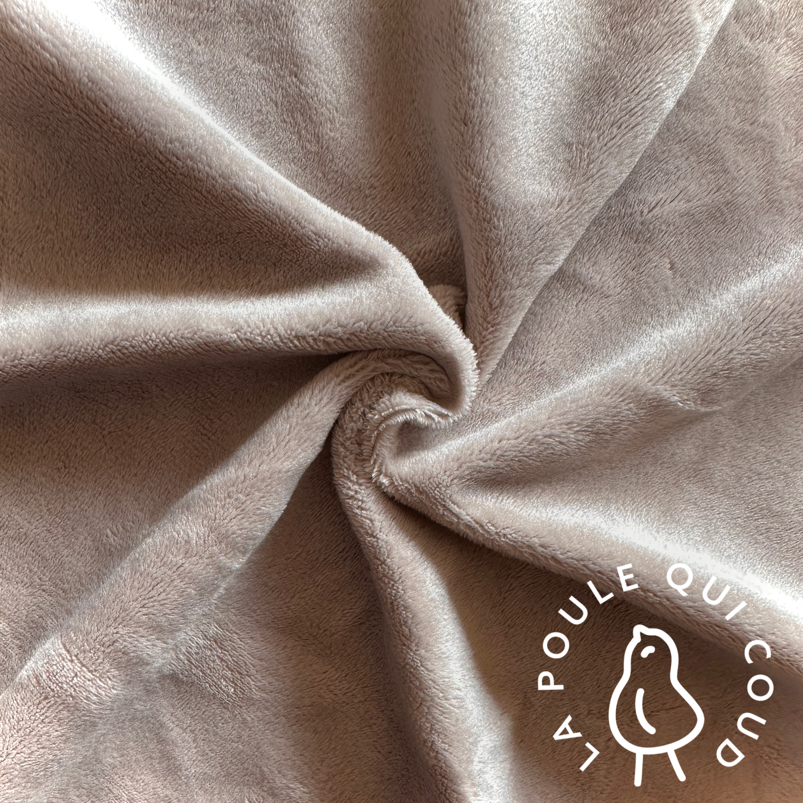 Coupon 1 Mètre - Minky Uni / Taupe Clair