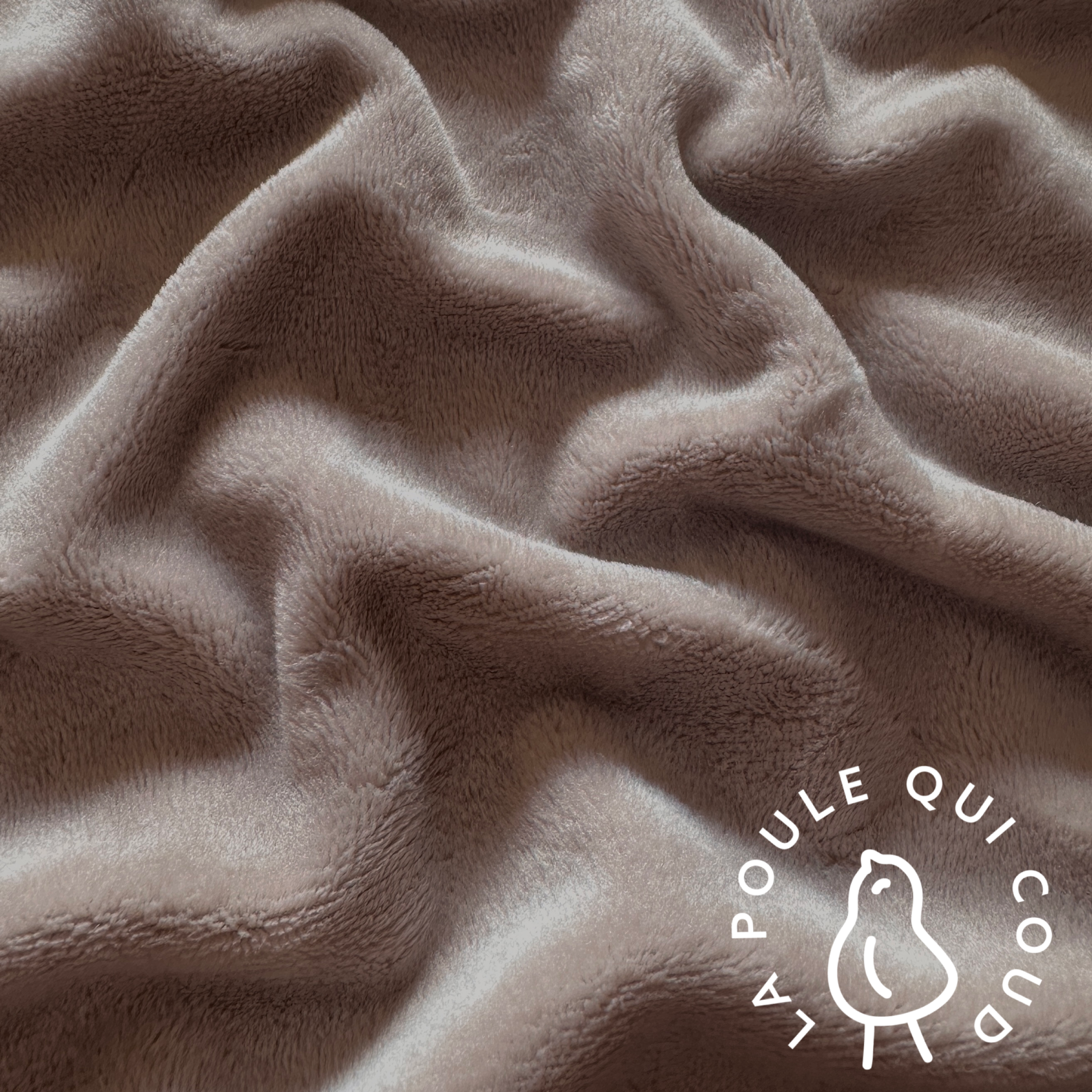 Coupon 1 Mètre - Minky Uni / Taupe Clair
