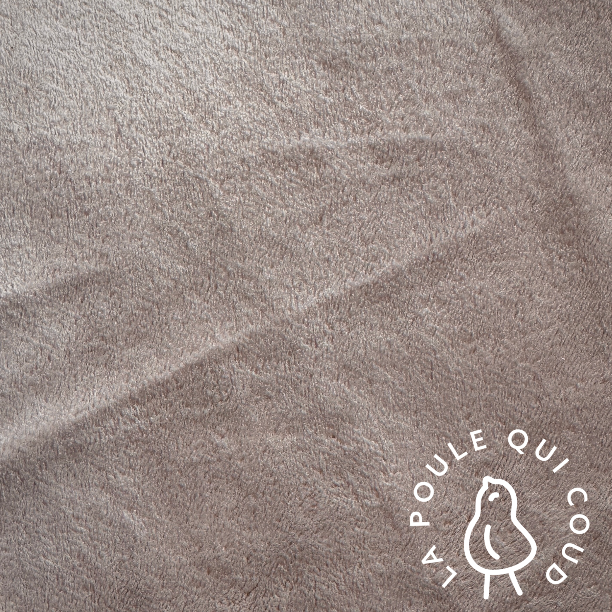 Coupon 1 Mètre - Minky Uni / Taupe Clair