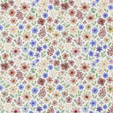 Coton à Impression Numérique / Rozenn Prune Bleu