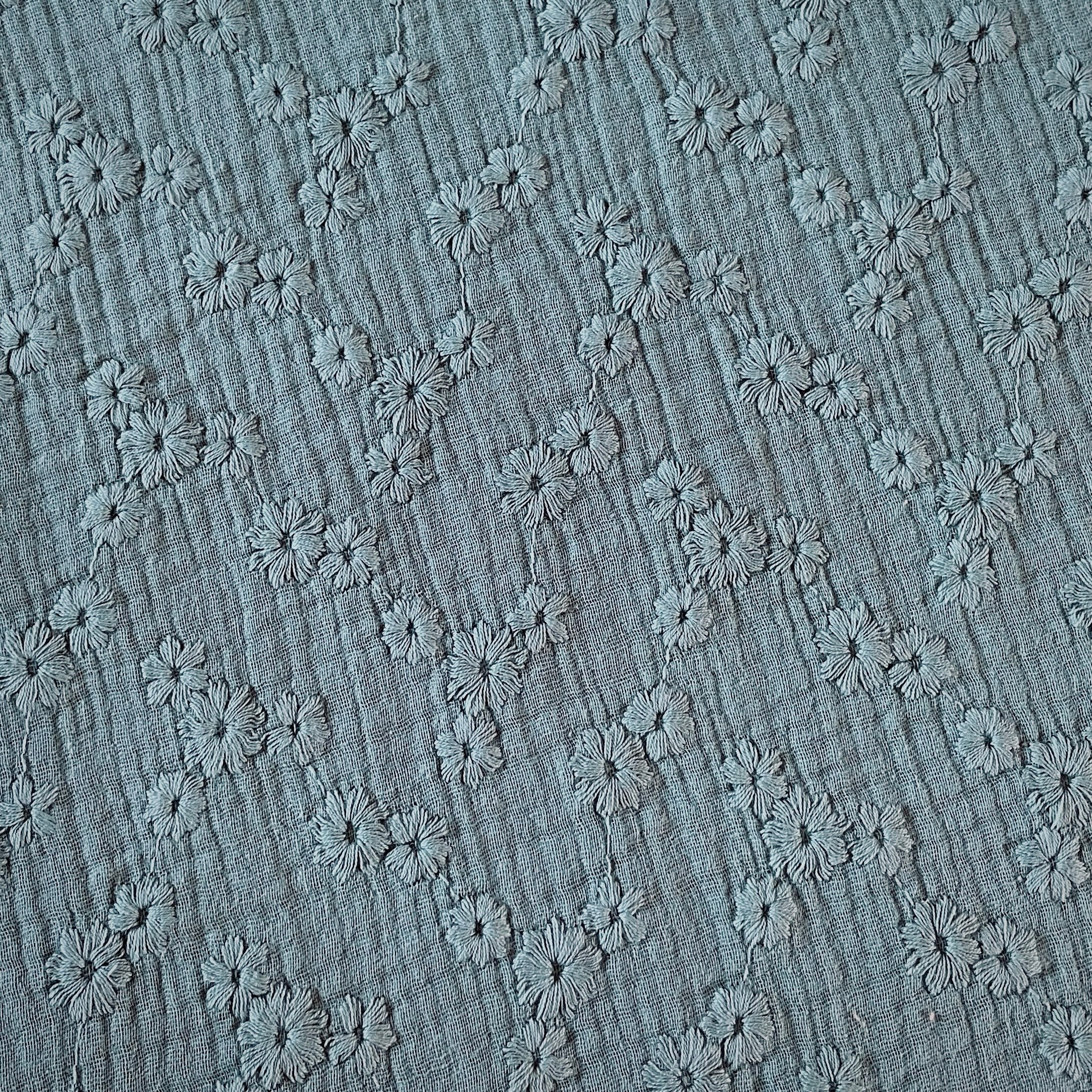 Double Gaze Brodée / Esmée Vert De Gris