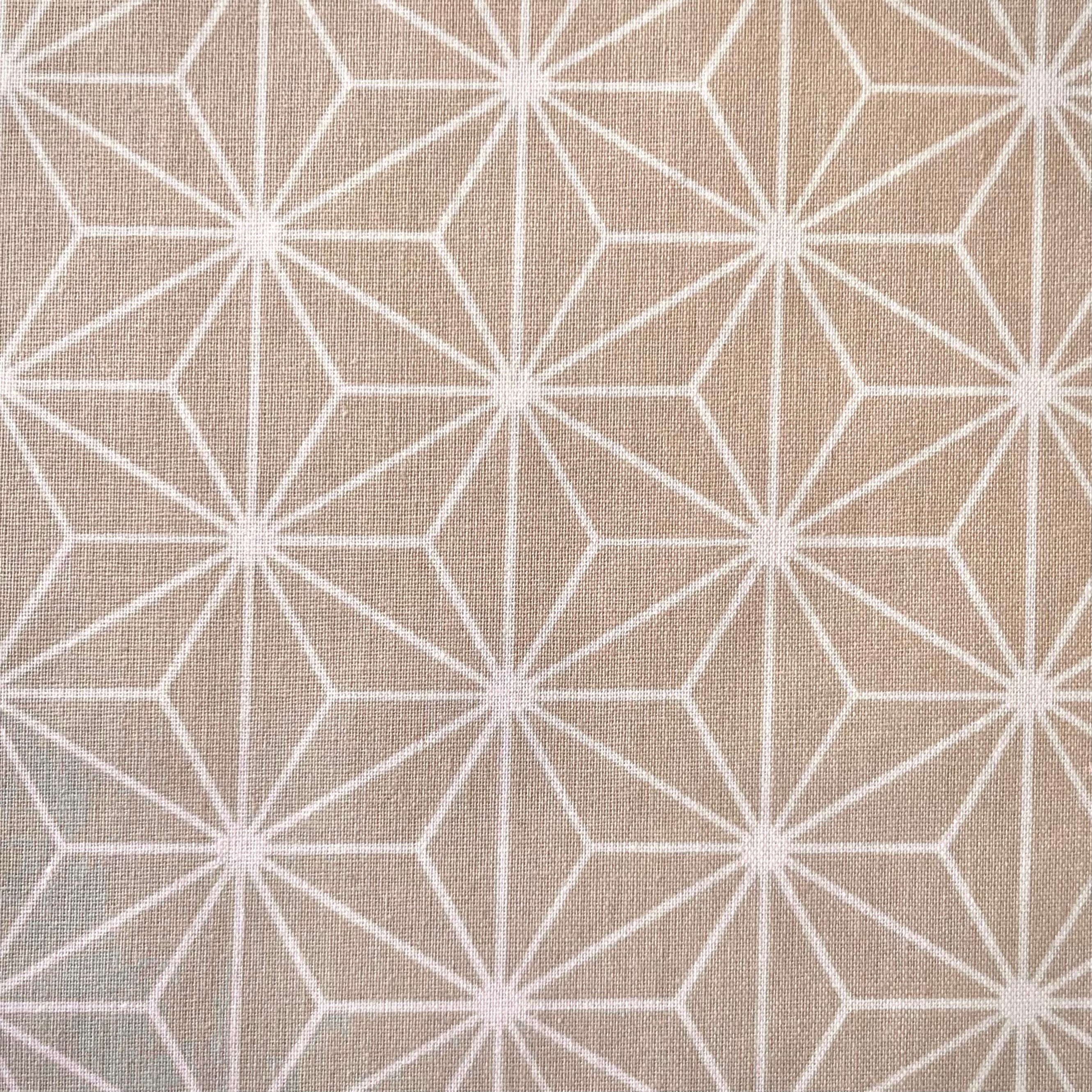 Coton enduit / Motifs graphiques Beige